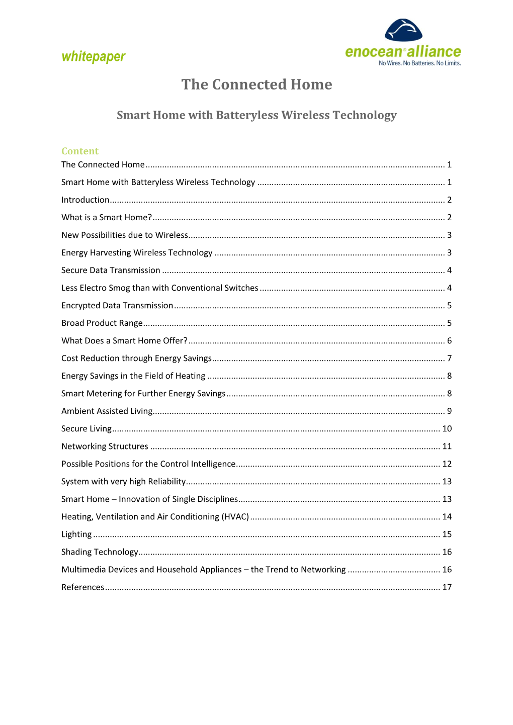 Smart Home with Batteryless Wireless Technology