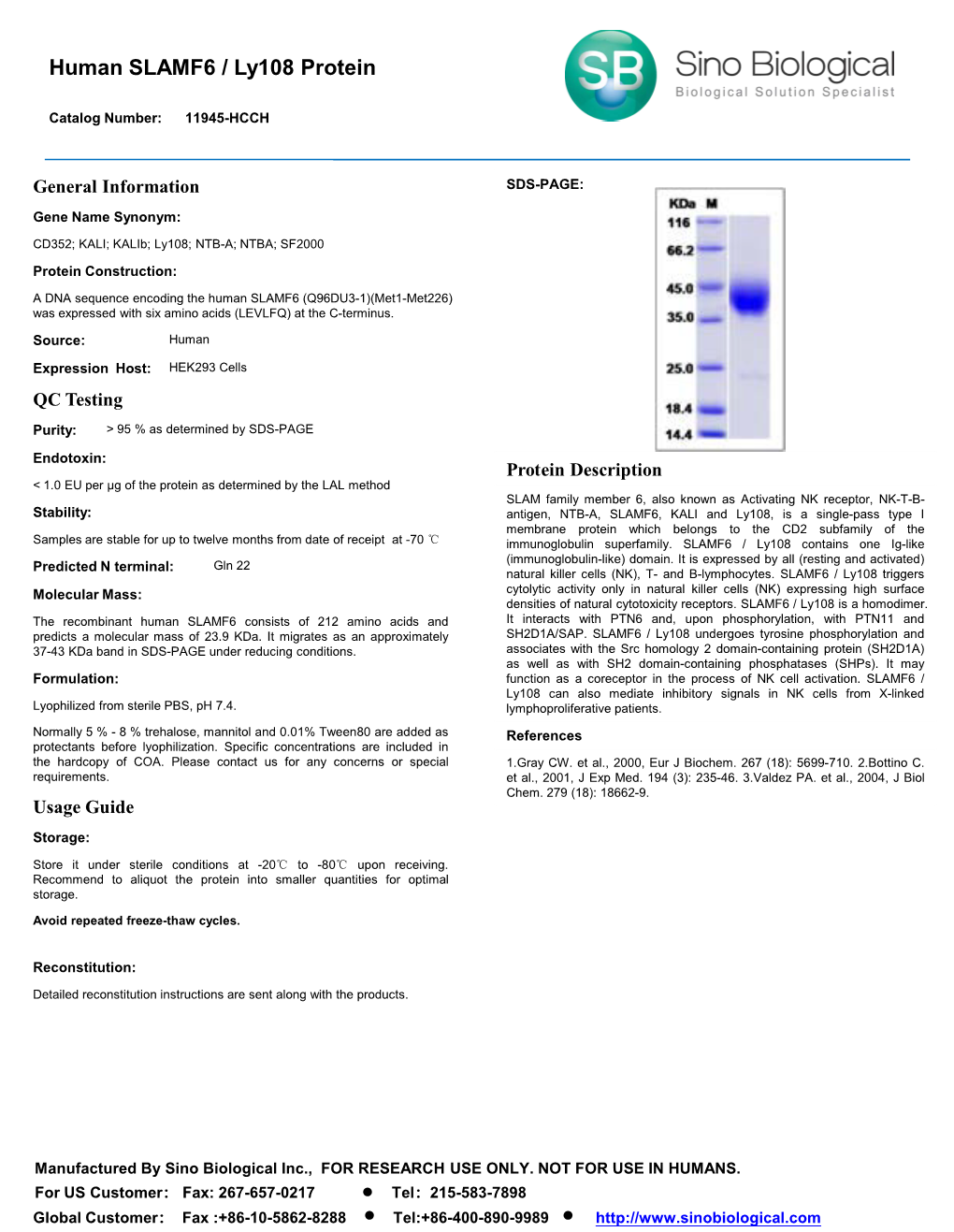 Human SLAMF6 / Ly108 Protein