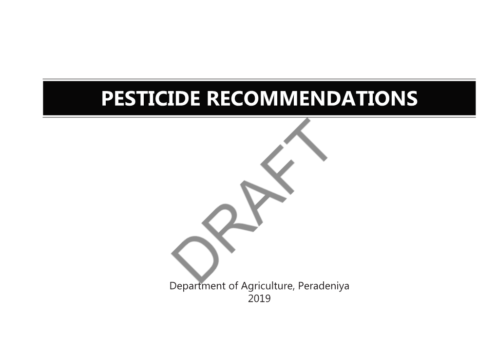 Pesticide Recommendations