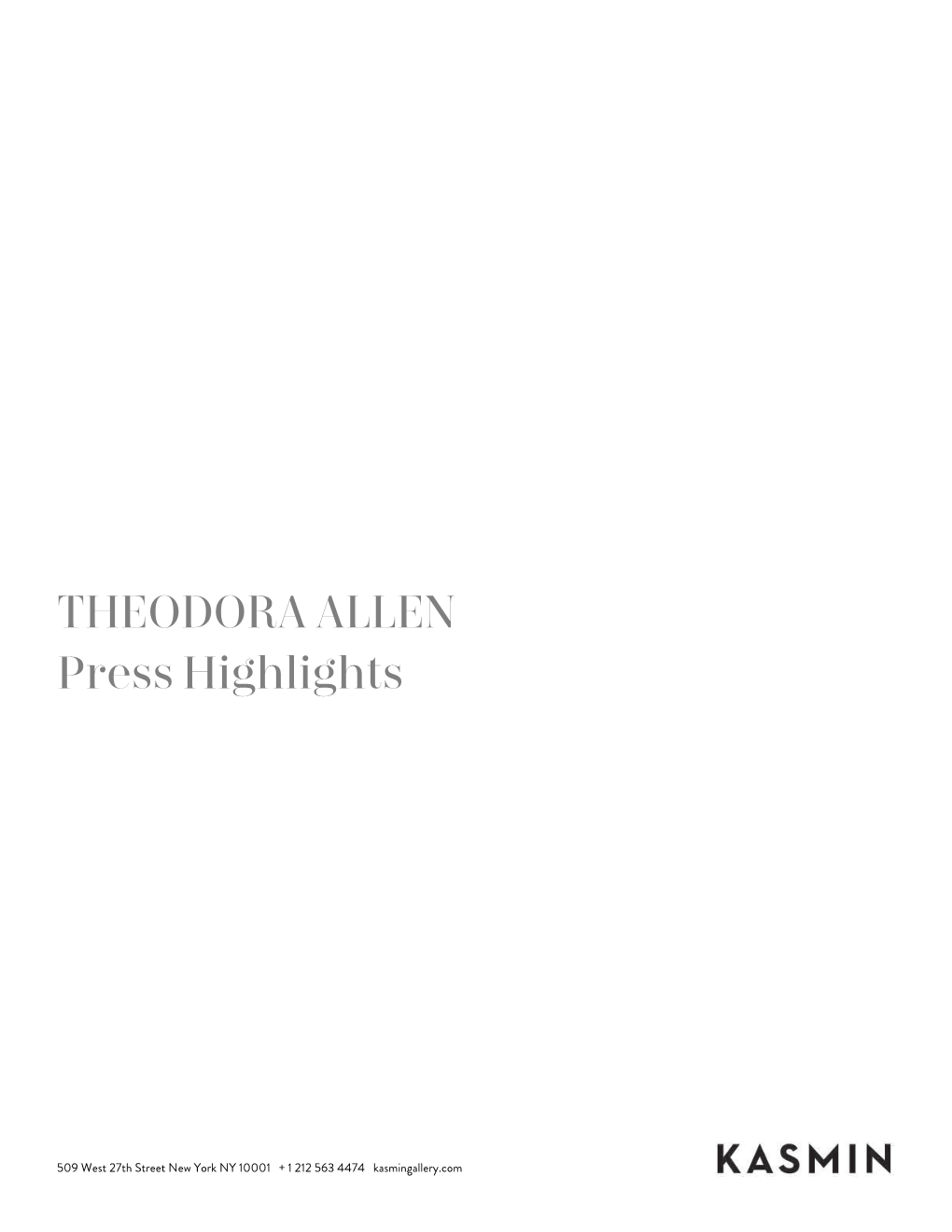 THEODORA ALLEN Press Highlights