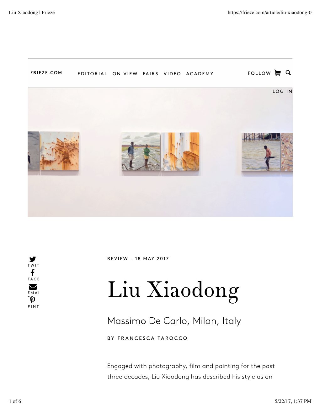 Liu Xiaodong | Frieze