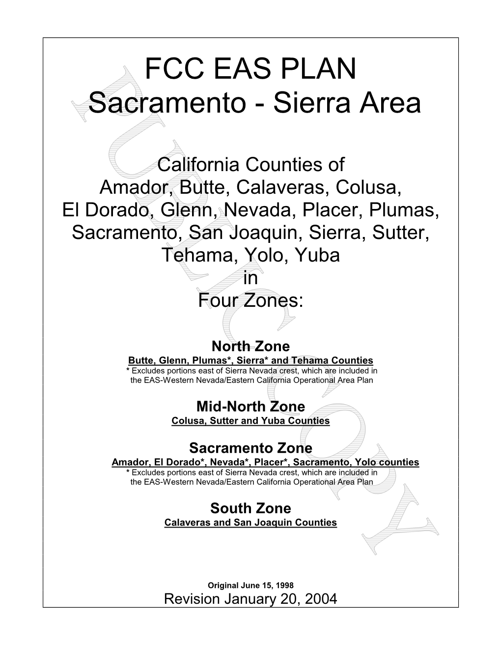 FCC EAS PLAN Sacramento - Sierra Area