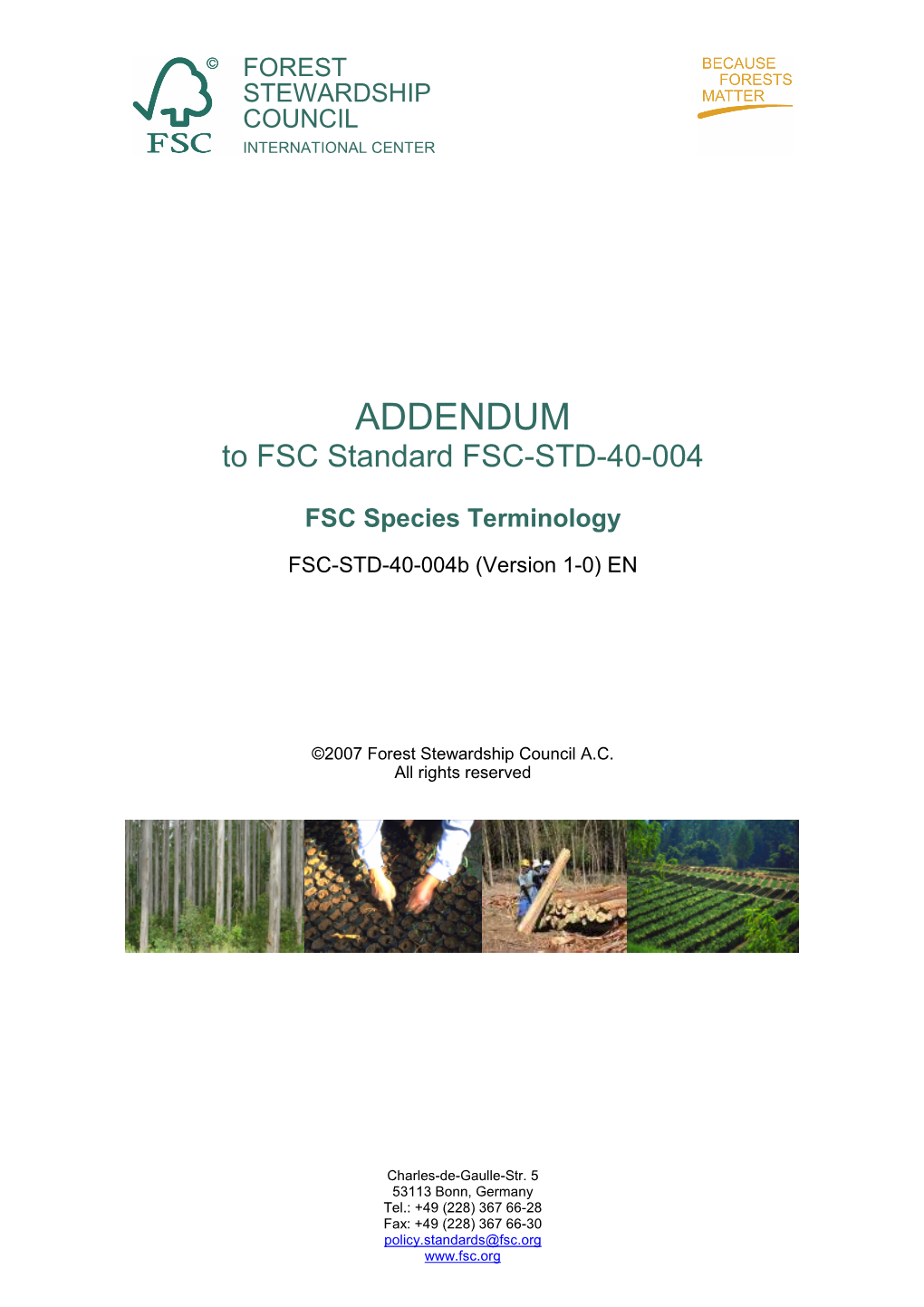 FSC-STD-40-004B V1-0 EN FSC Species Terminology