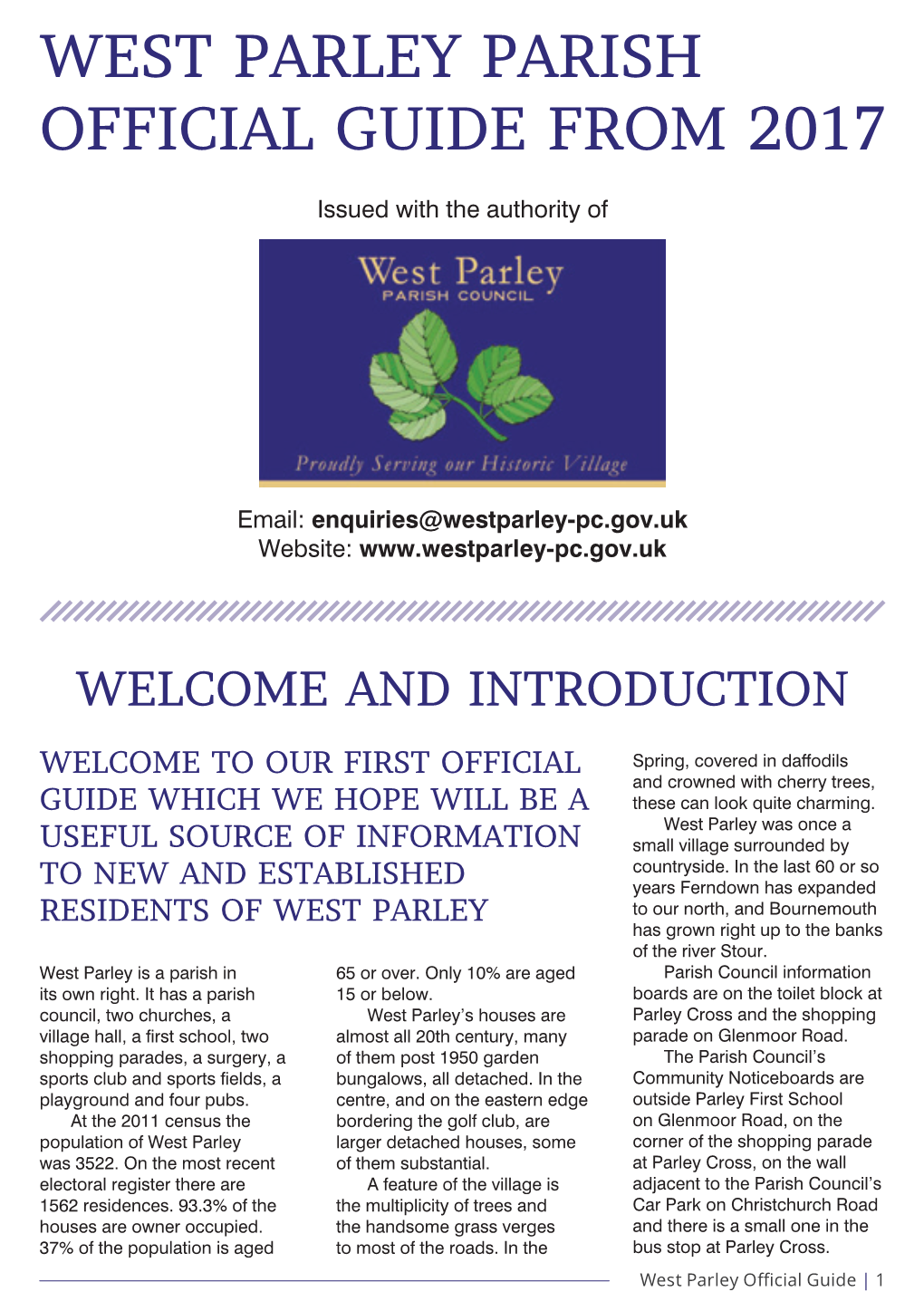 West Parley Parish Official Guide from 2017