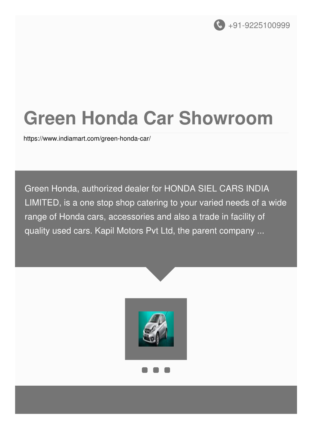 Green Honda Car Showroom