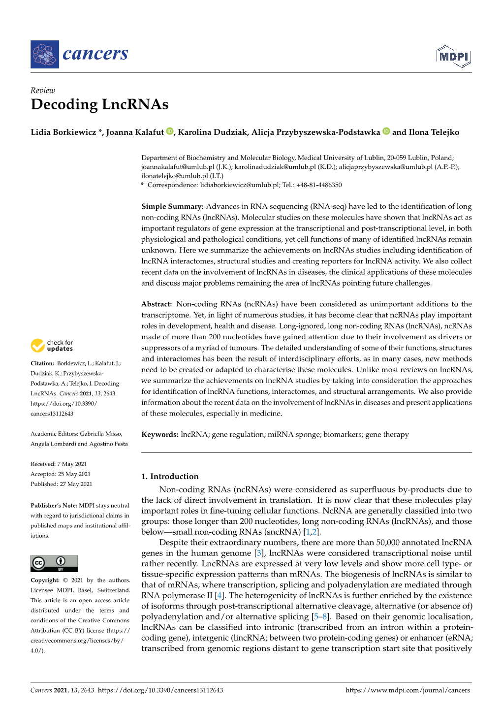 Decoding Lncrnas