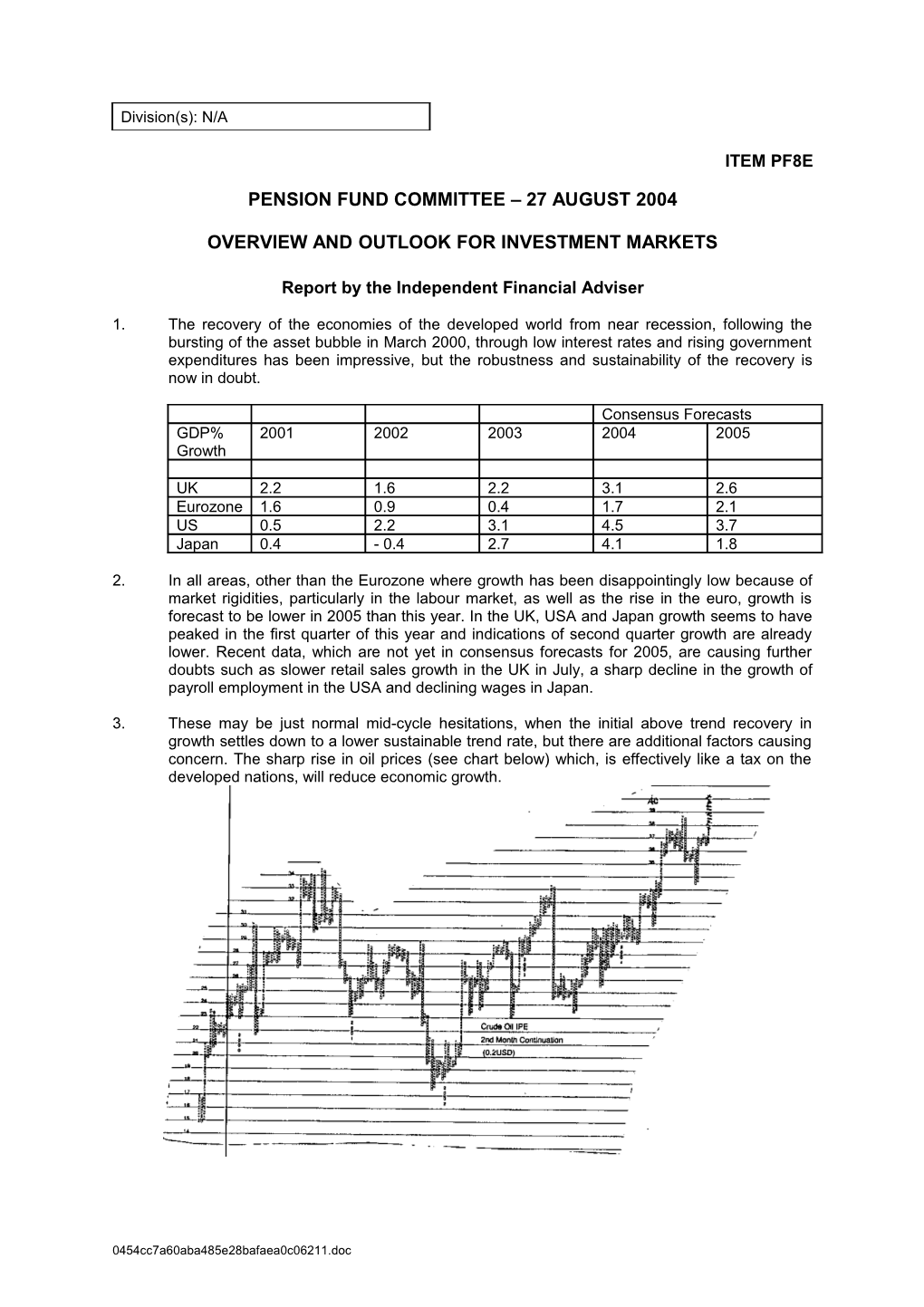 Report by the Independent Financial Adviser