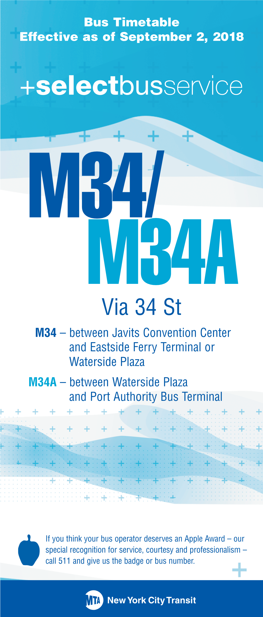 M34/M34A +SELECTBUSSERVICE SCHEDULE CONTINUES INSIDE — Page 5 — M34A +Selectbusservice Weekday to Waterside Plaza, Cont