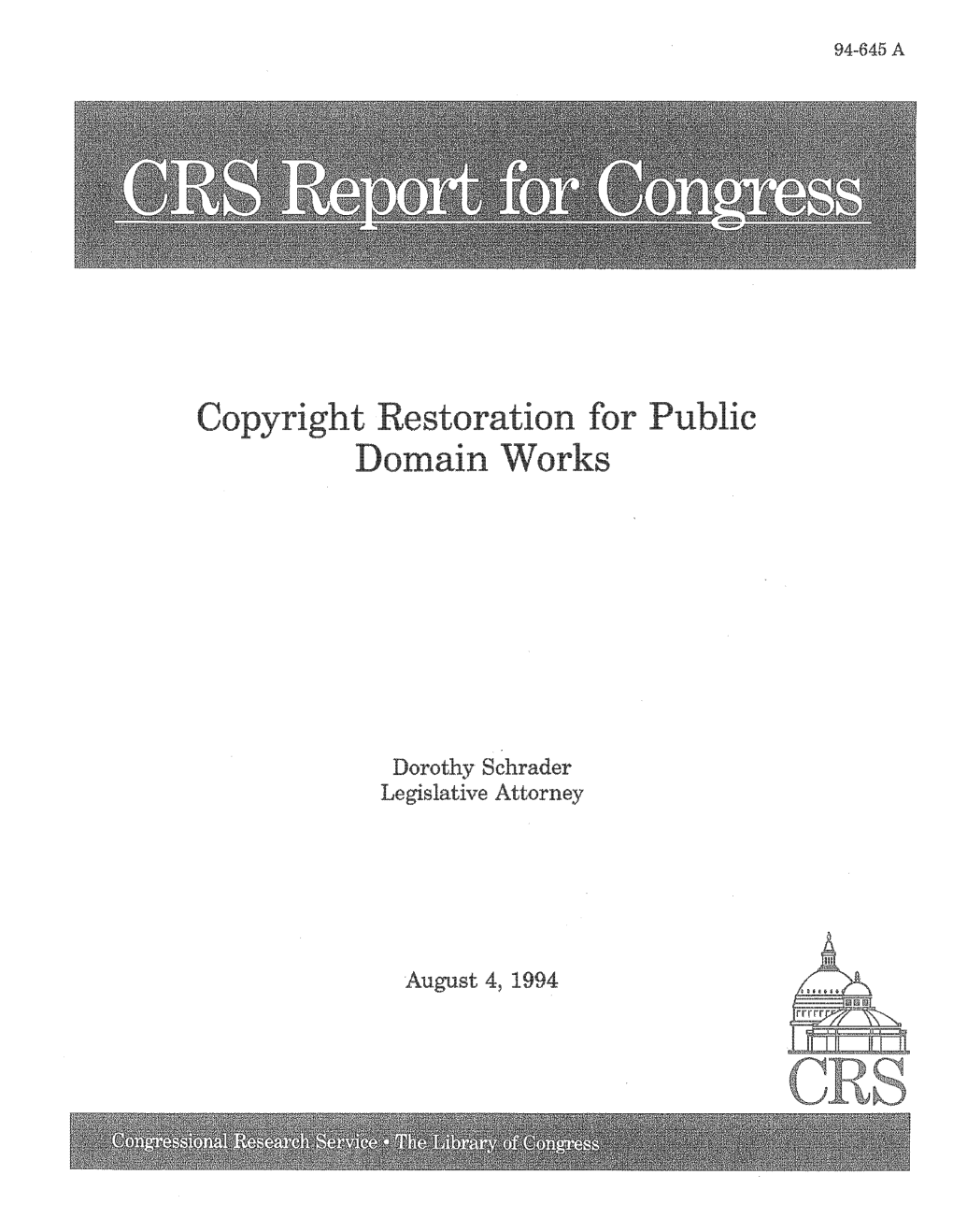 Copyright Restoration for Public Domain Works