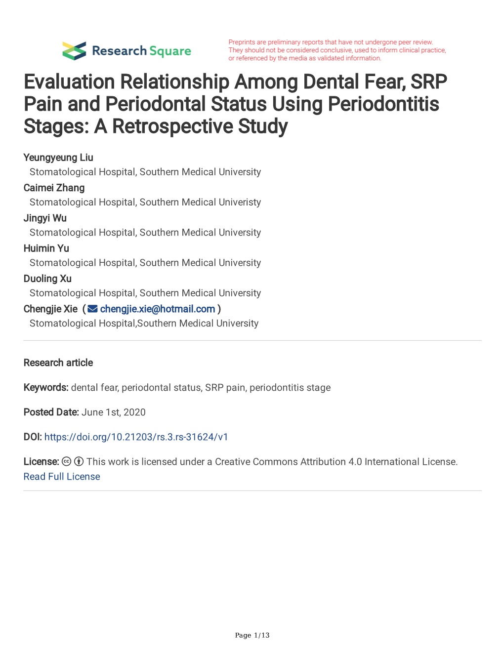 Evaluation Relationship Among Dental Fear, SRP Pain and Periodontal Status Using Periodontitis Stages: a Retrospective Study