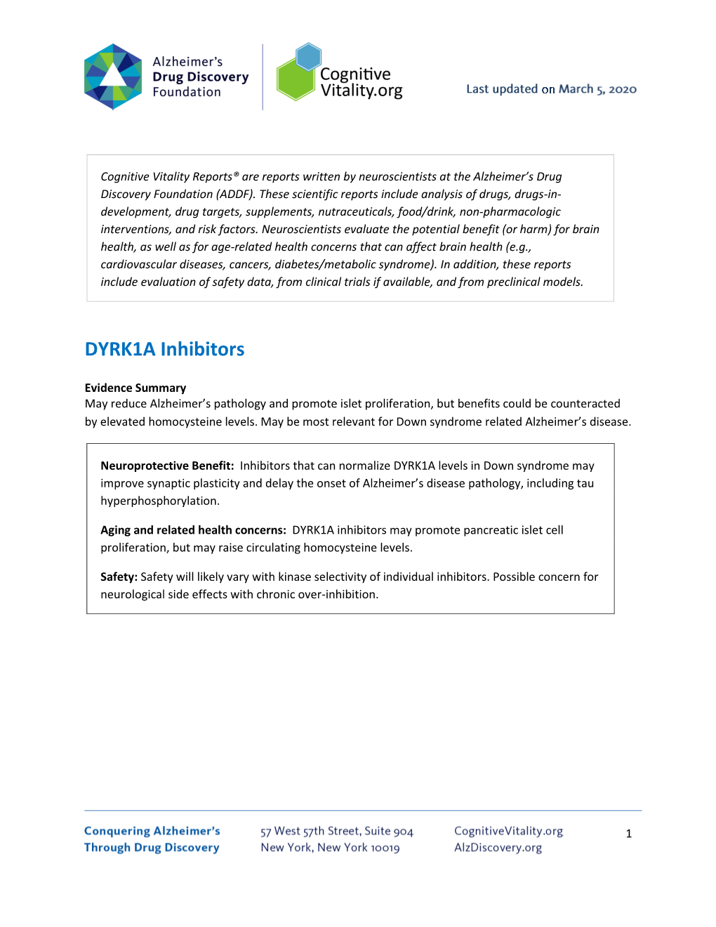 DYRK1A Inhibitors