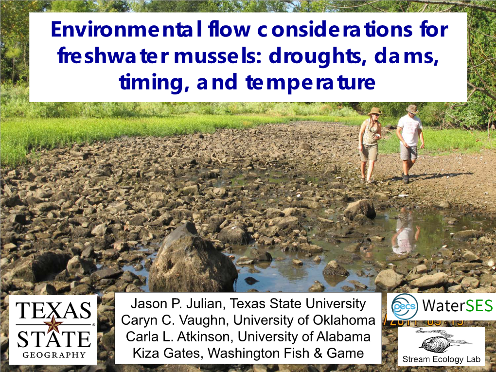 Environmental Flow Considerations for Freshwater Mussels: Droughts, Dams, Timing, and Temperature