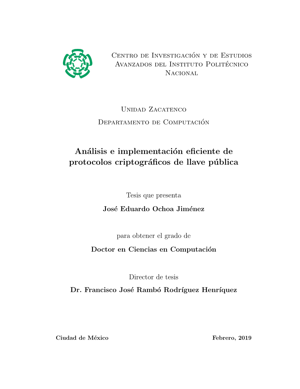 Análisis E Implementación Eficiente De Protocolos Criptográficos De Llave