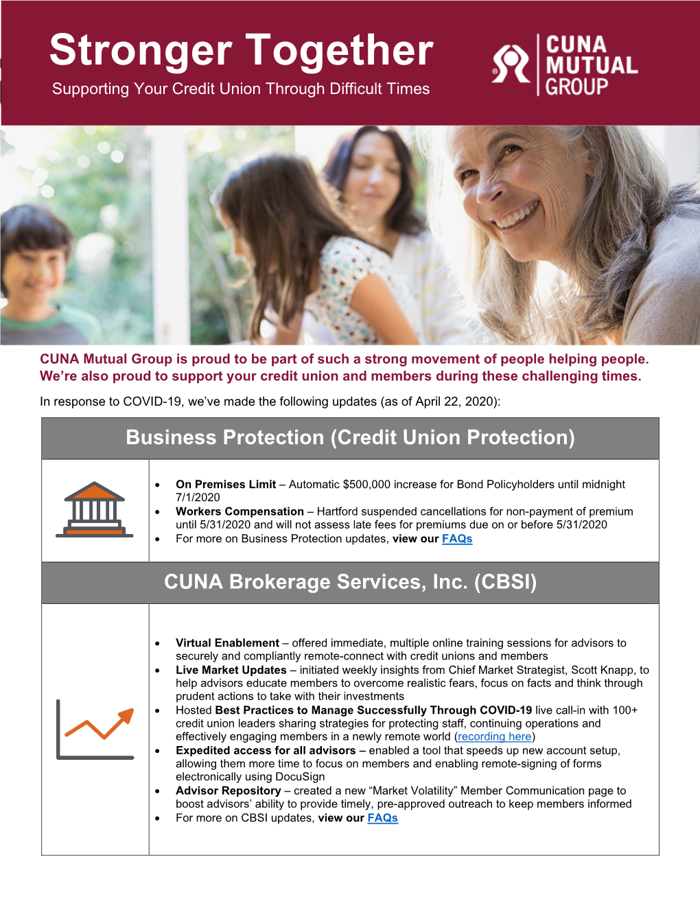 Stronger Together Supporting Your Credit Union Through Difficult Times