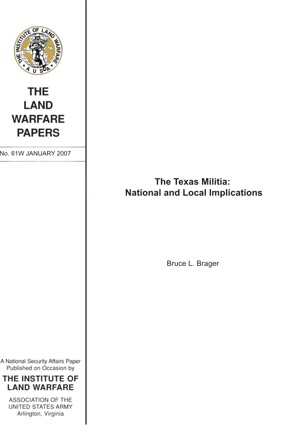 The Texas Militia: National and Local Implications