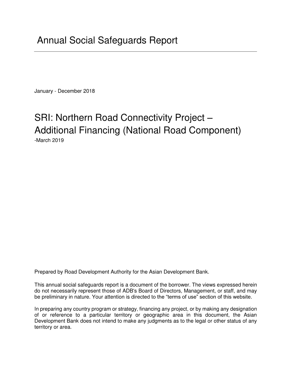 42254-013: Northern Road Connectivity Project