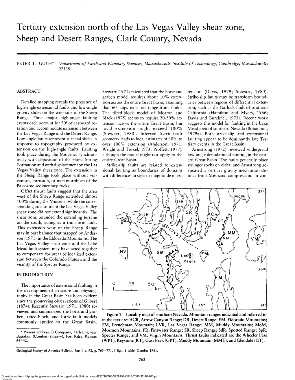 Tertiary Extension North of the Las Vegas Valley Shear Zone, Sheep and Desert Ranges, Clark County, Nevada