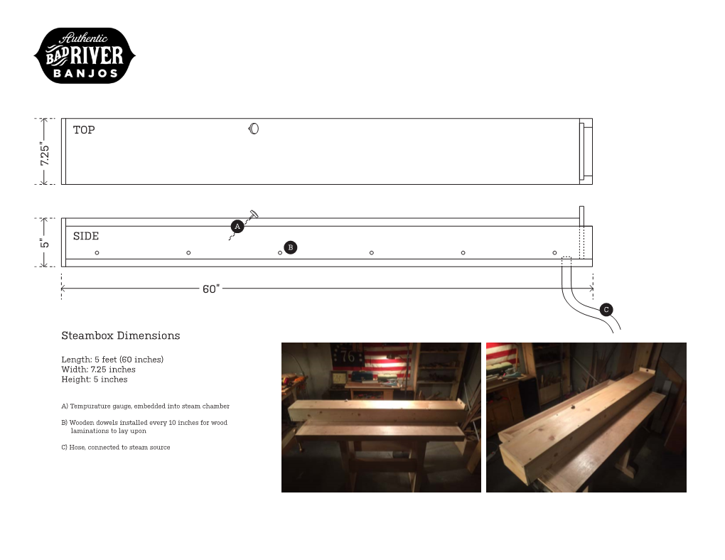 60” Steambox Dimensions 5” 7.25” TOP SIDE