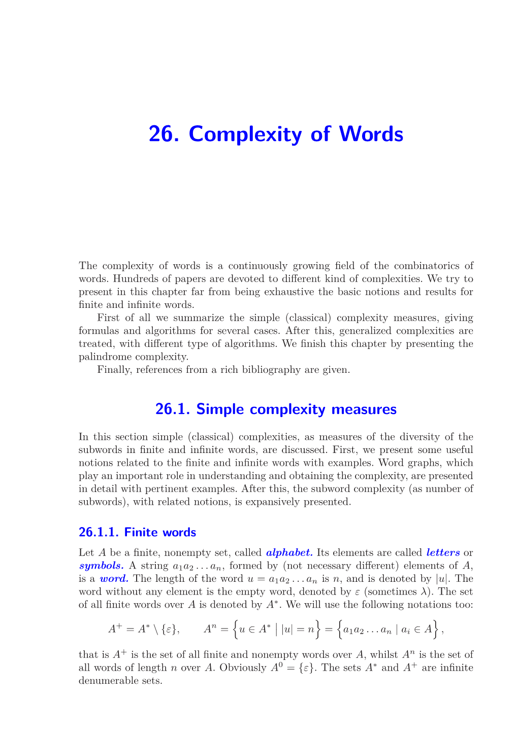 26. Complexity of Words