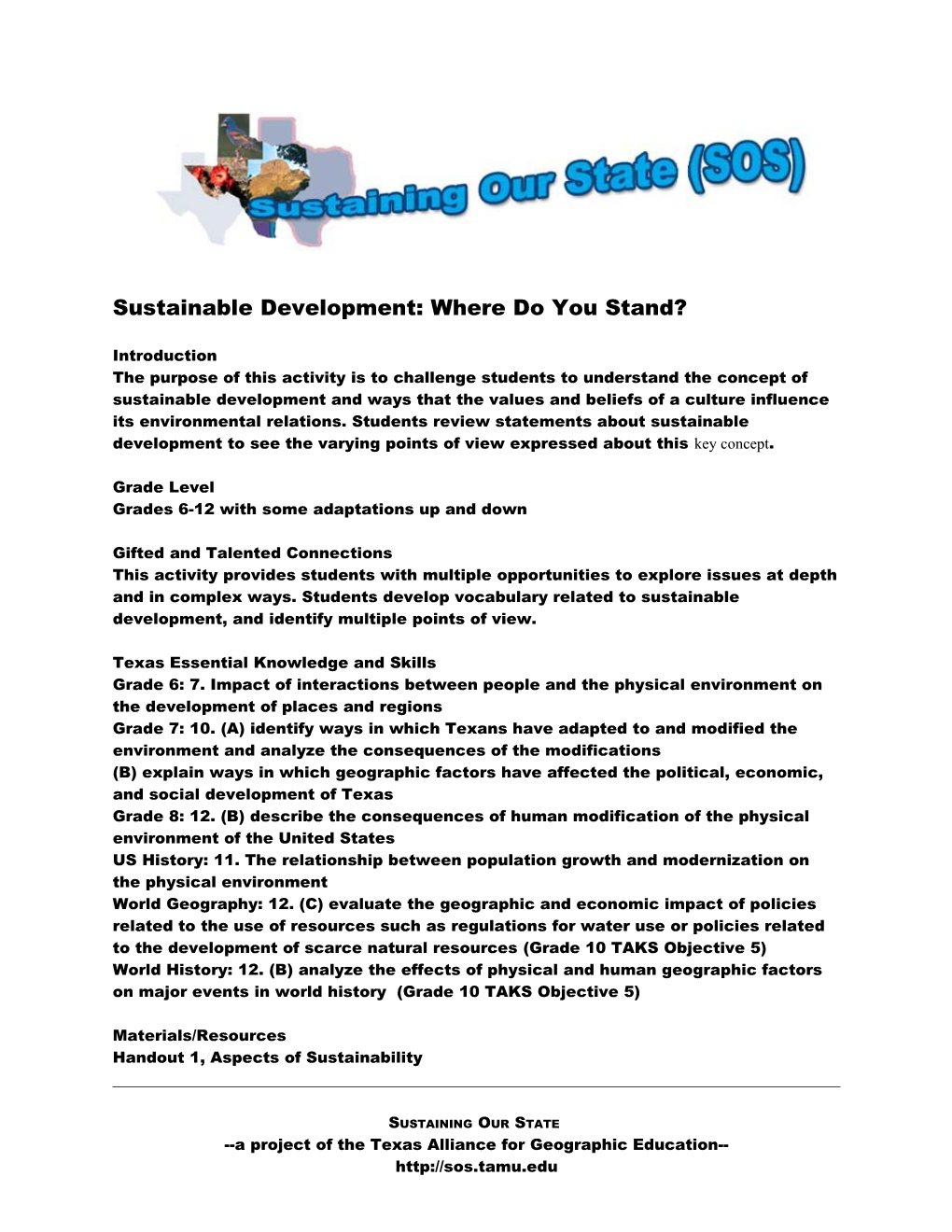 Sustainable Development: Where Do You Stand?