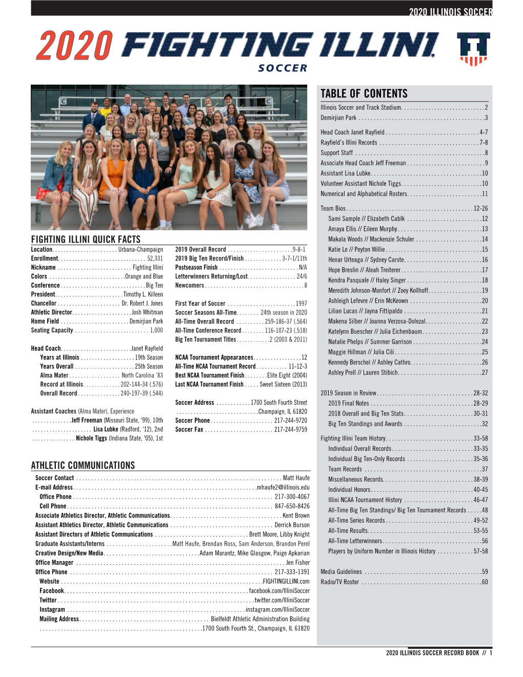 TABLE of CONTENTS Illinois Soccer and Track Stadium