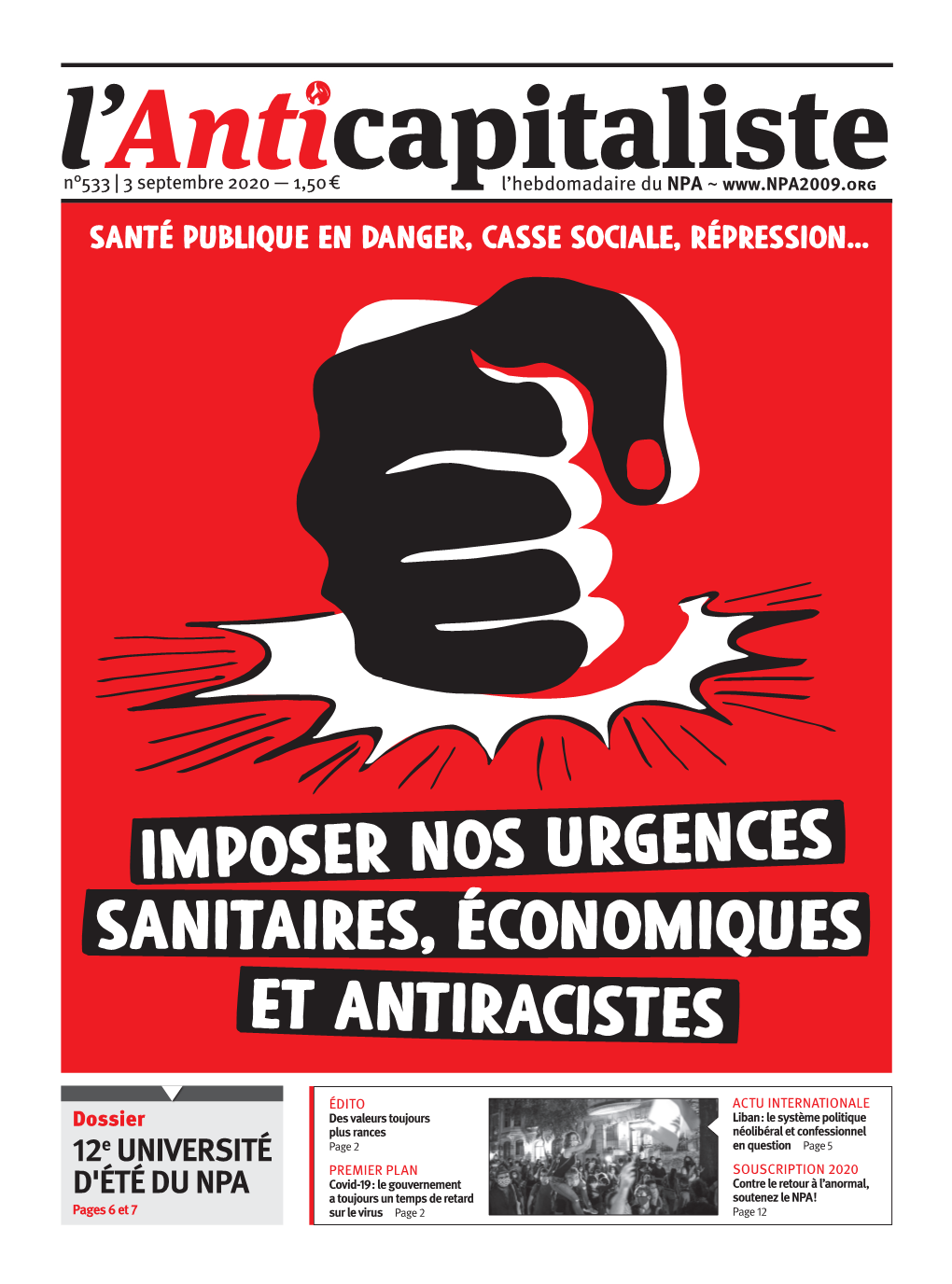 Imposer Nos Urgences Sanitaires, Économiques Et Antiracistes