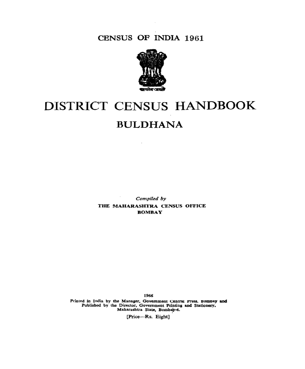 District Census Handbook, Buldhana