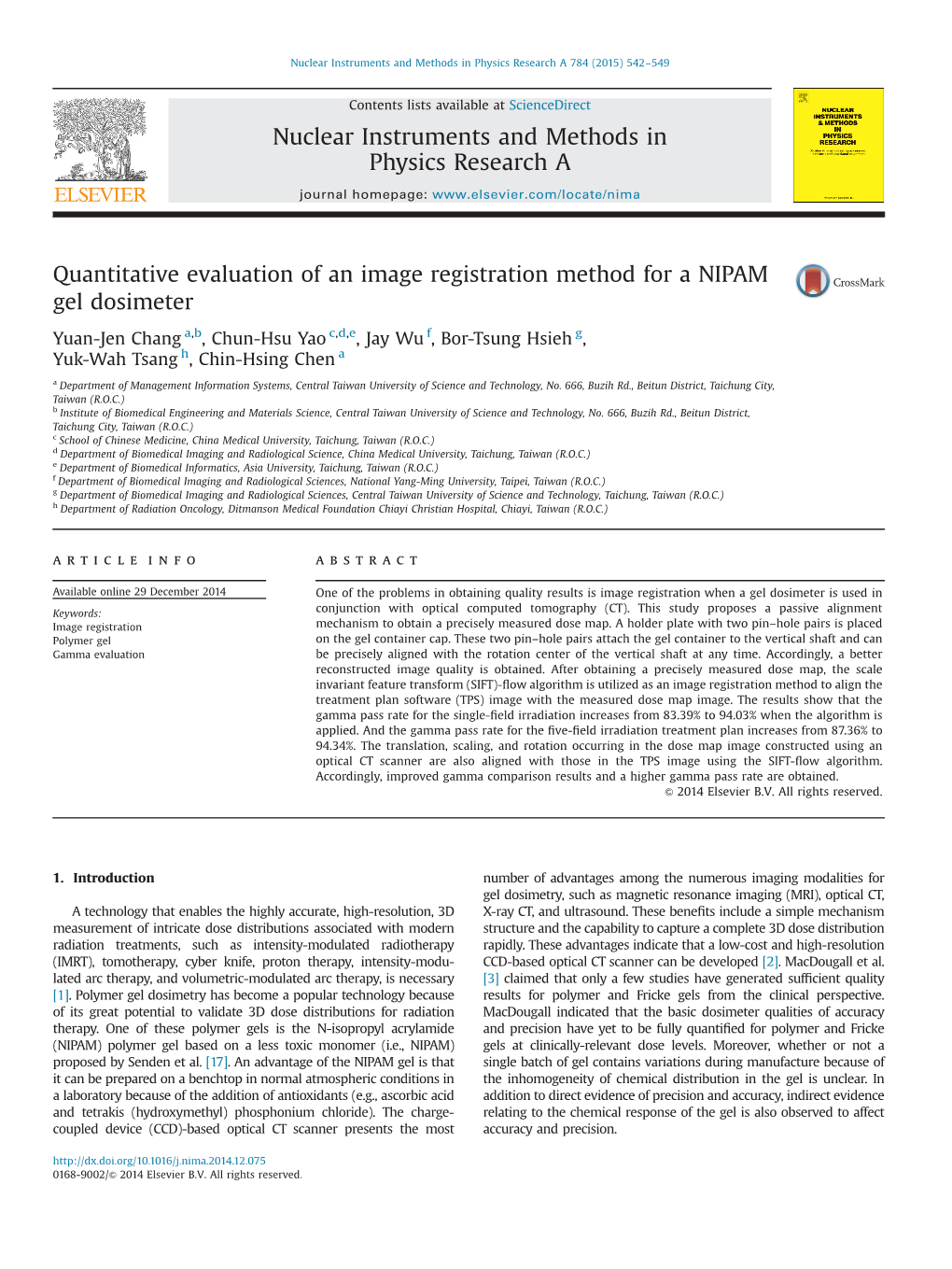 Quantitative Evaluation of an Image Registration Method for a NIPAM Gel Dosimeter