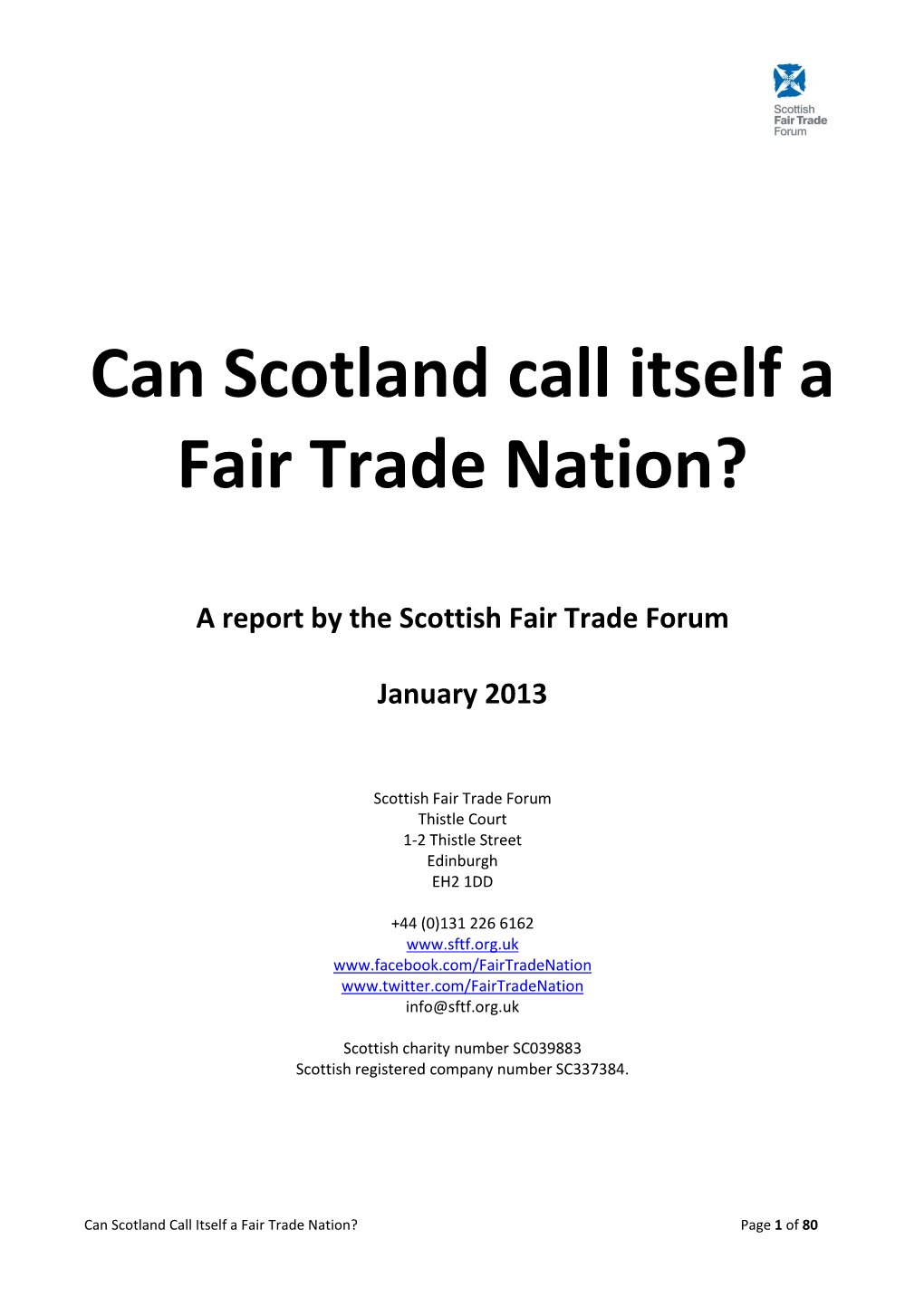 Can Scotland Call Itself a Fair Trade Nation?