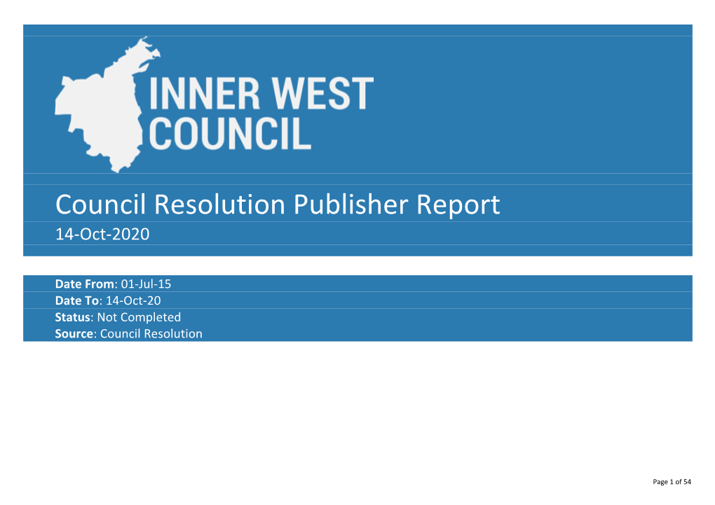 Council Resolution Publisher Report 14-Oct-2020