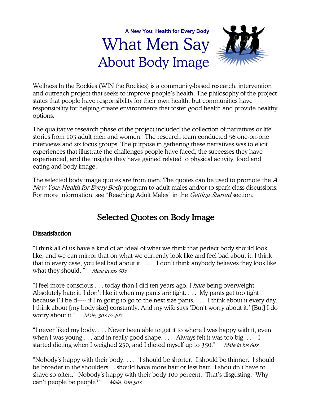 What Men Say About Body Image