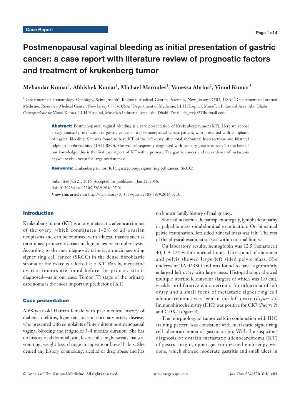 Postmenopausal Vaginal Bleeding As