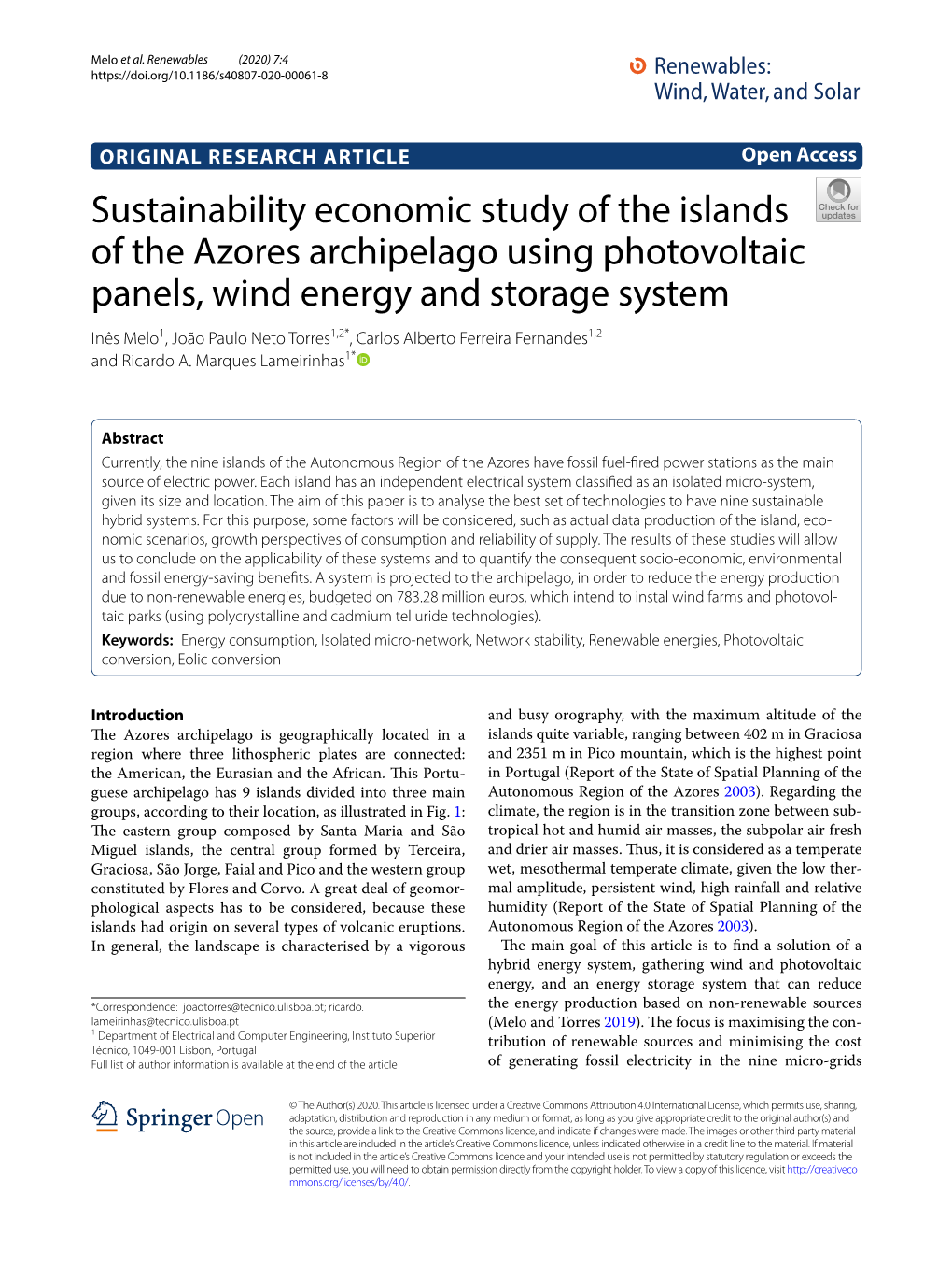Sustainability Economic Study of the Islands of the Azores Archipelago