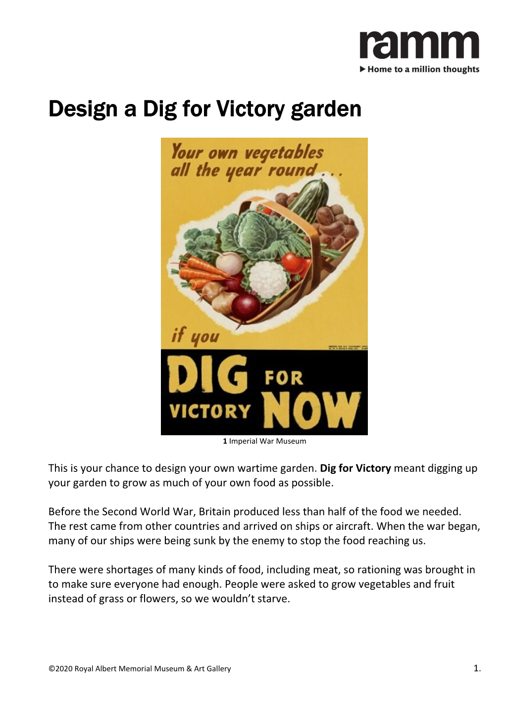Design a Dig for Victory Garden