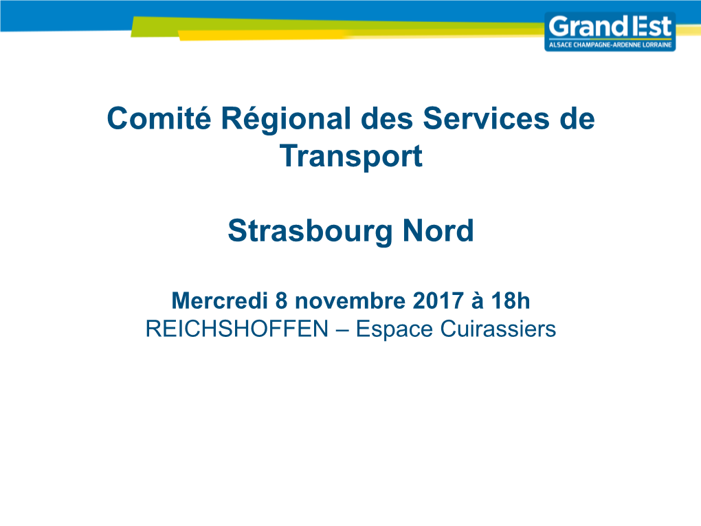 Comité Régional Des Services De Transport Strasbourg Nord