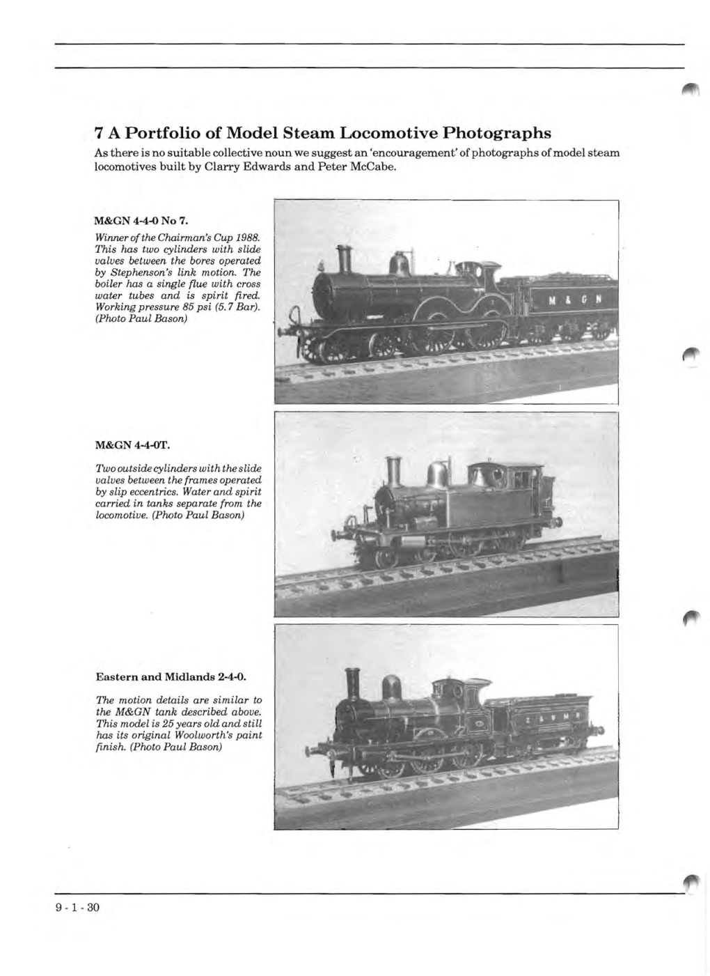 7 a Portfolio of Model Steam Locomotive Photographs