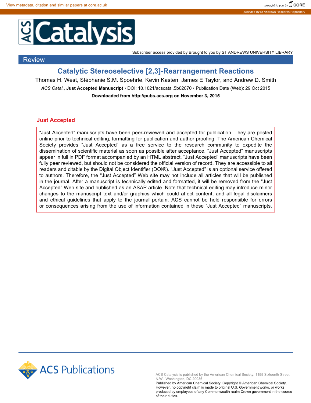 Rearrangement Reactions Thomas H