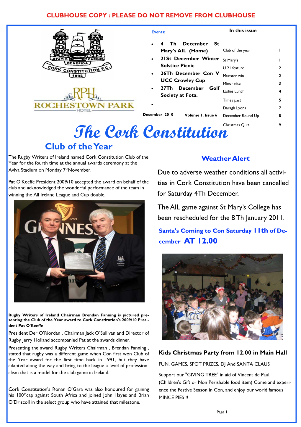 CCFC Dec 2010 Ezine Issue 6