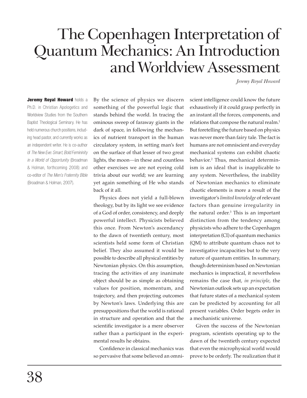 38 the Copenhagen Interpretation of Quantum Mechanics