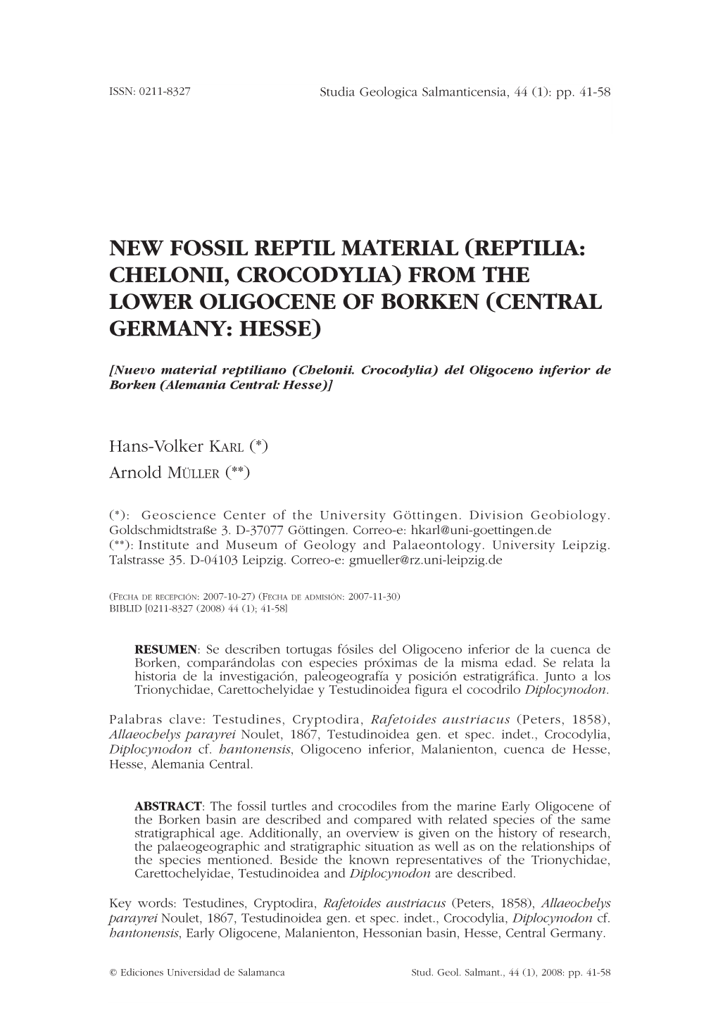 From the Lower Oligocene of Borken (Central Germany: Hesse)