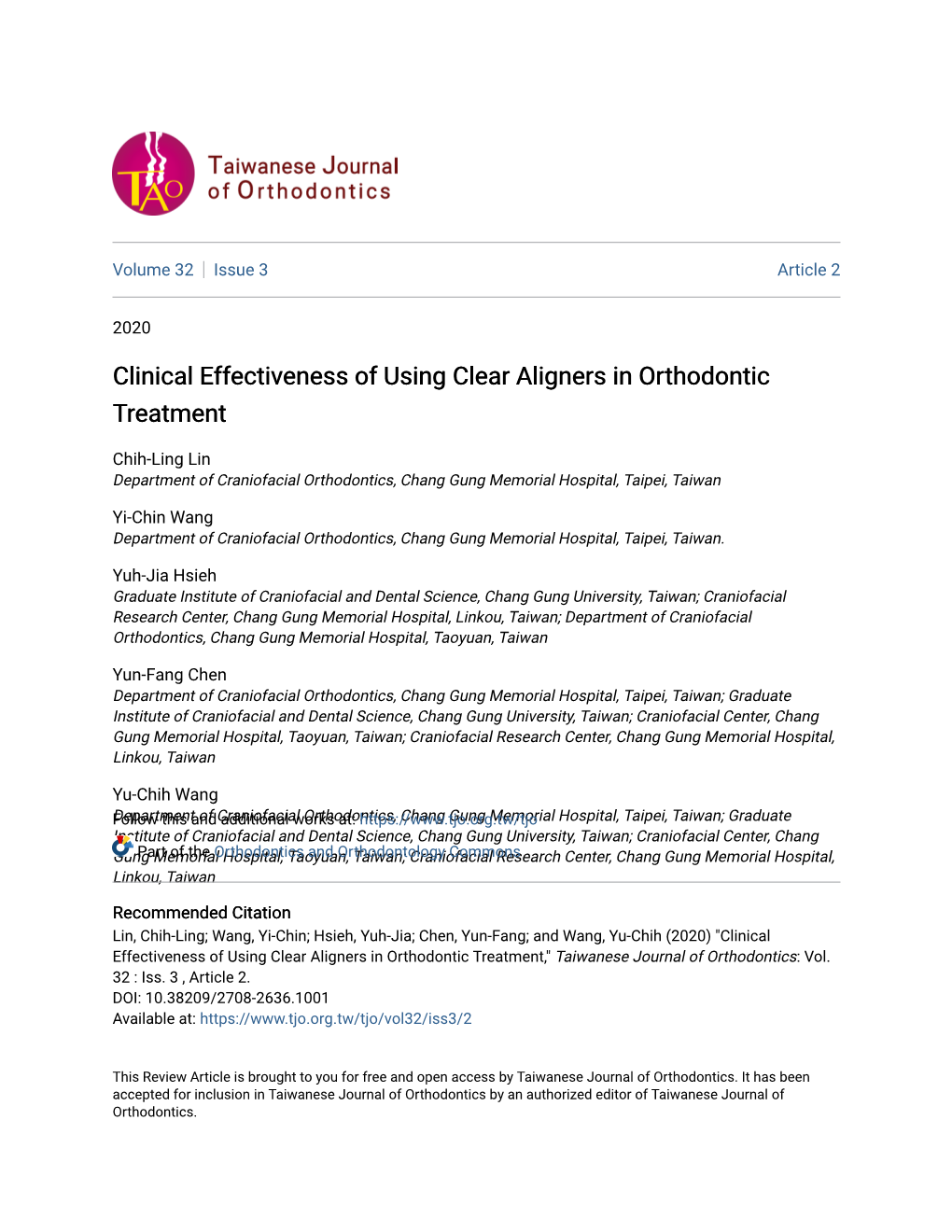 Clinical Effectiveness of Using Clear Aligners in Orthodontic Treatment