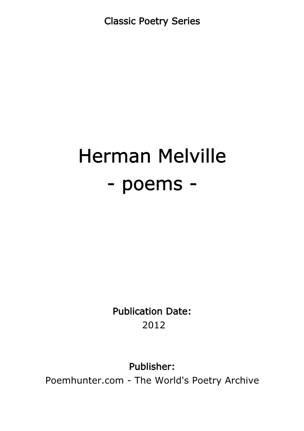 Herman Melville - Poems