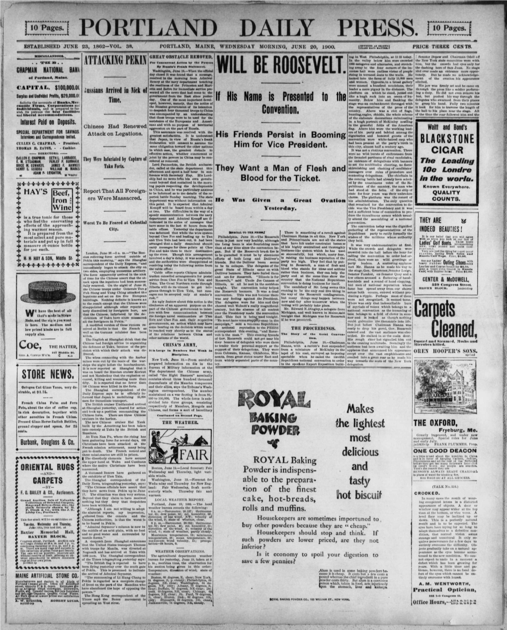 Portland Daily Press: June 20, 1900