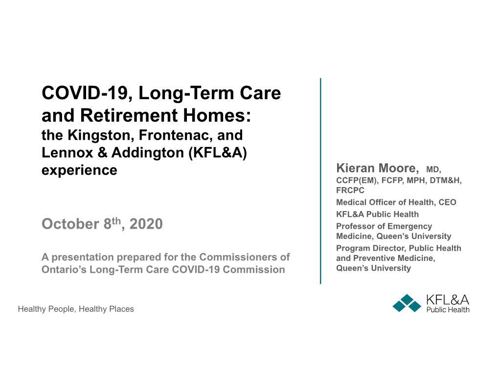 COVID-19, Long-Term Care and Retirement Homes