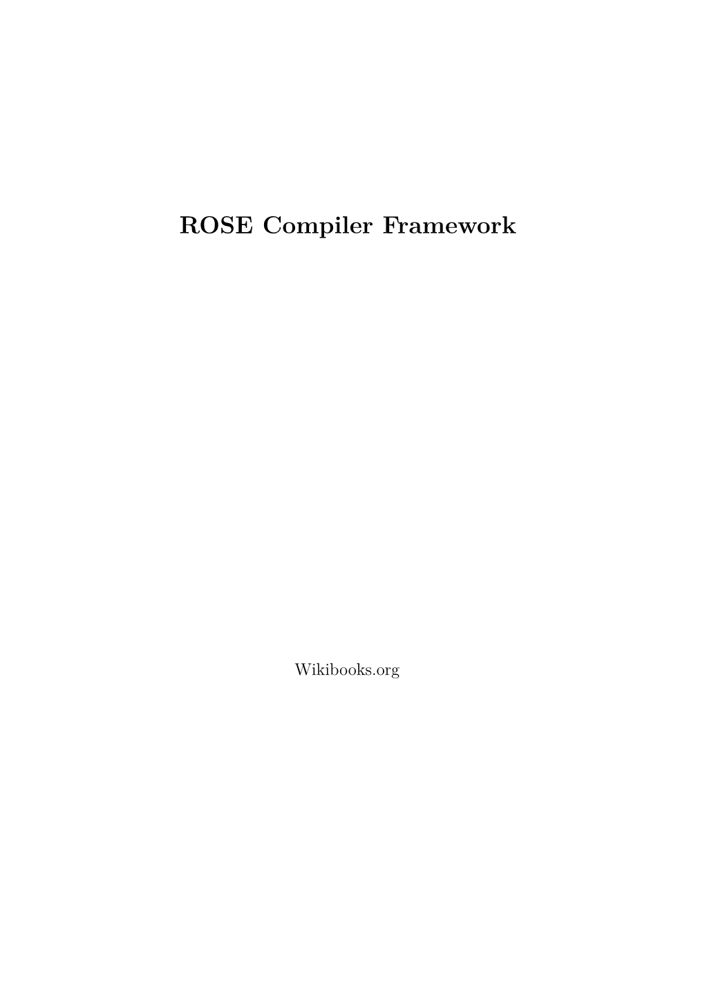 ROSE Compiler Framework