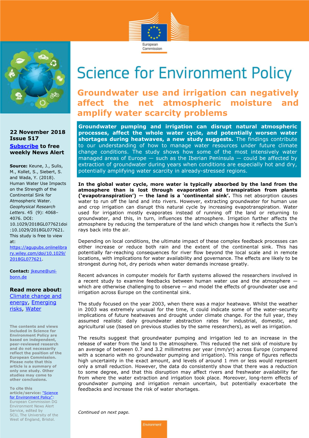 Groundwater Use and Irrigation Can Negatively Affect the Net Atmospheric Moisture and Amplify Water Scarcity Problems