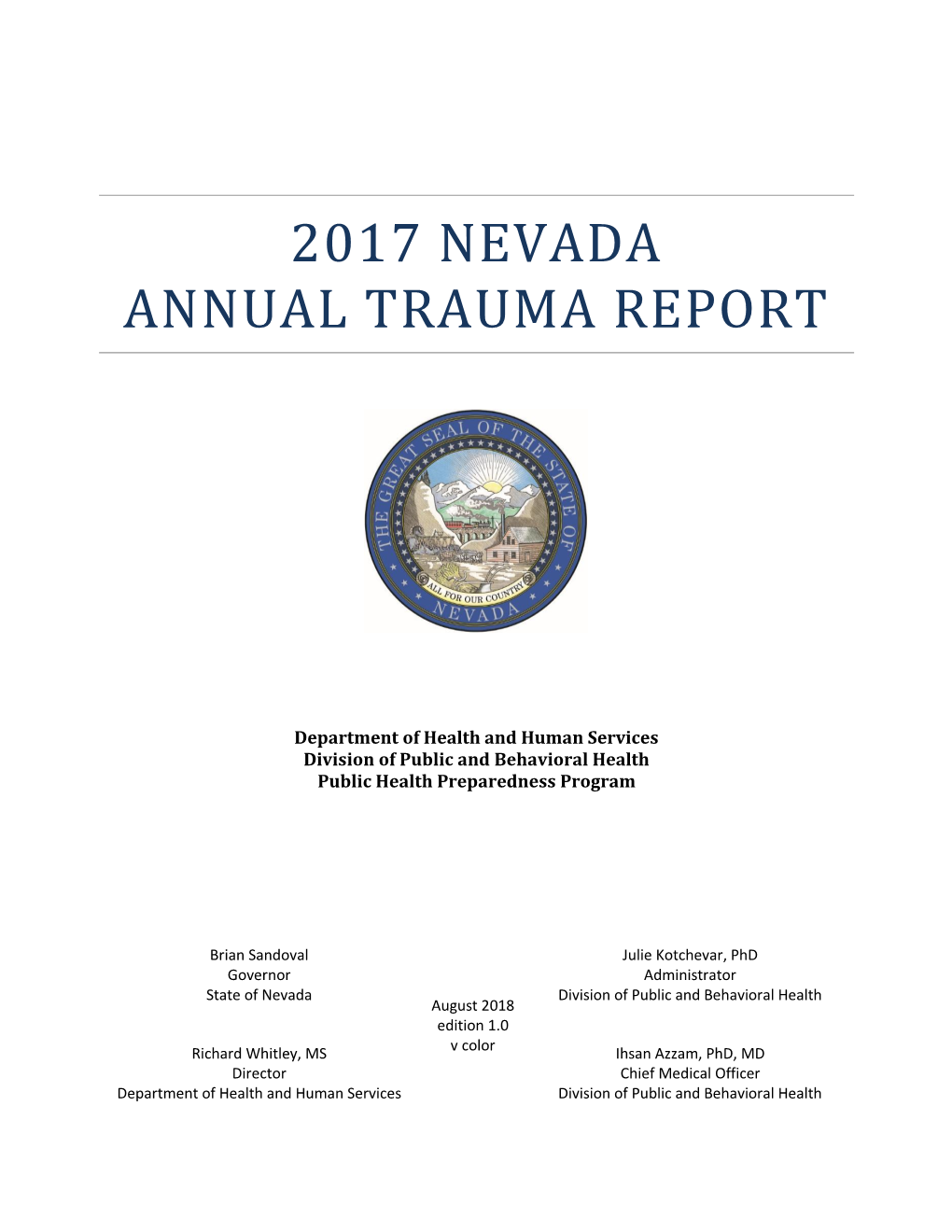 2017 Nevada Annual Trauma Report