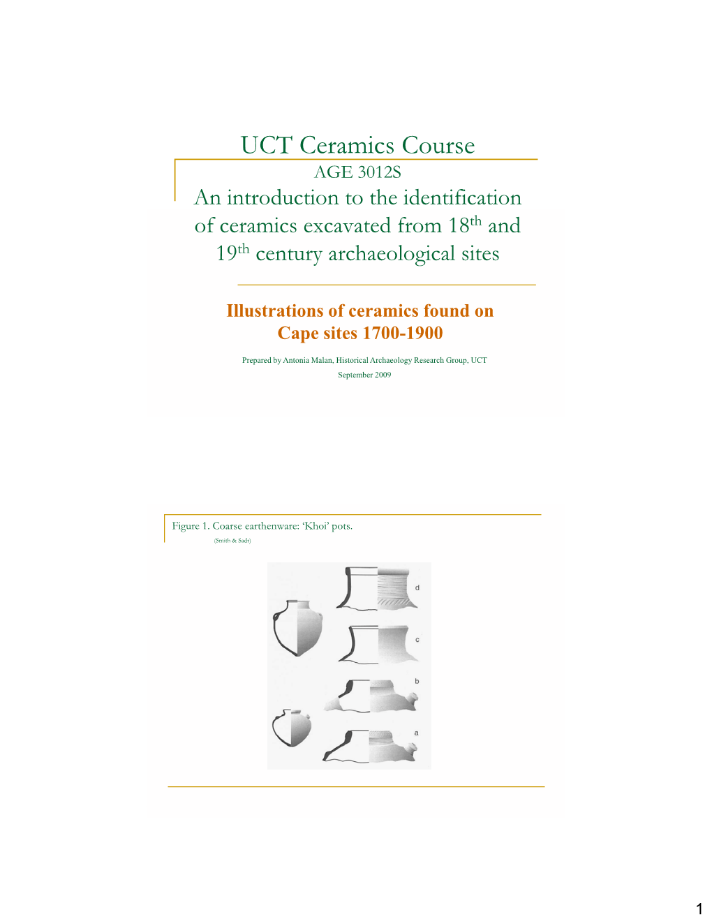 UCT Ceramics Handbook Illustrations 2009