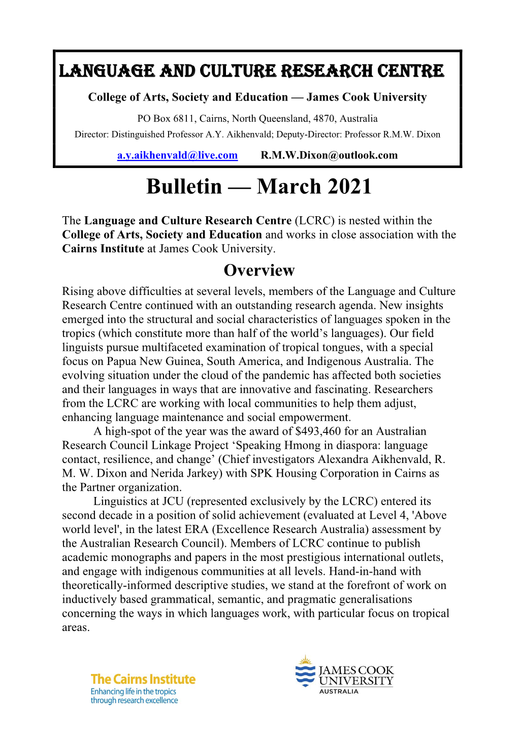 Bulletin Mar 2021