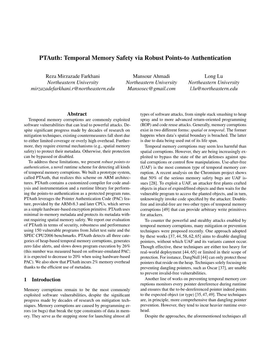 Ptauth: Temporal Memory Safety Via Robust Points-To Authentication